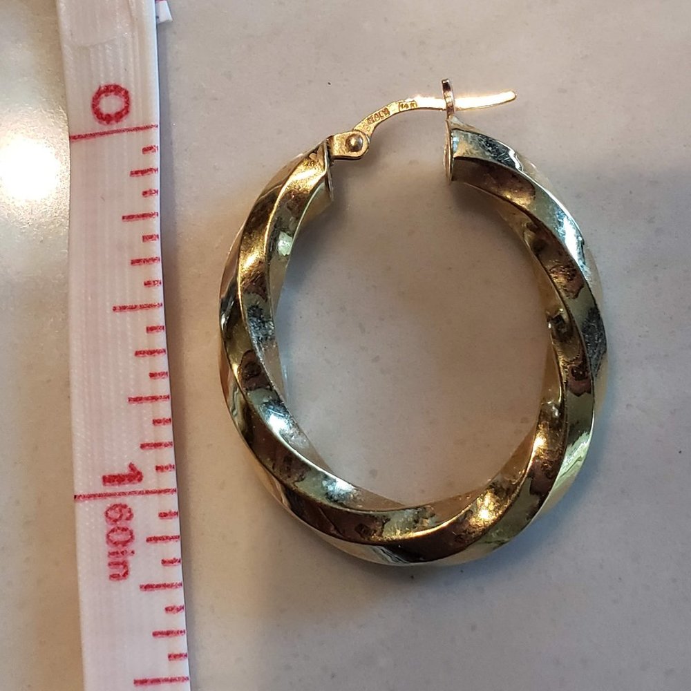 14k Gold Hoop Earrings - Picture 5 of 5